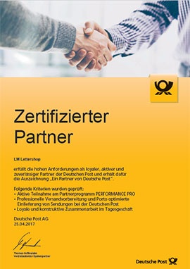 Partner der Deutsche Post - LM Lettershop